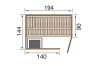 Weka 68mm Elementsauna VARBERG 1 TREND Glastür mit OS-Ofen
