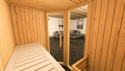 Weka 68mm Elementsauna VARBERG 1 TREND Glastür und Fenster ohne Ofen