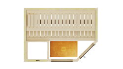 Weka 68mm Elementsauna VARBERG 1 TREND Glastür und Fenster ohne Ofen