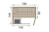 Weka 68mm Elementsauna VARBERG 1 TREND Glastür und Fenster mit OS-Ofen