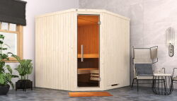 Weka 68mm Elementsauna VARBERG 3 TREND Glastür ohne Ofen