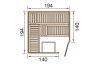 Weka 68mm Elementsauna VARBERG 3 TREND Glastür ohne Ofen