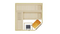 Weka 68mm Elementsauna VARBERG 3 TREND Glastür mit BioS-Ofen