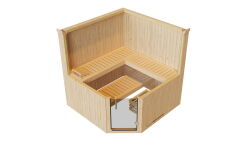 Weka 68mm Elementsauna VARBERG 3 TREND Glastür mit BioS-Ofen
