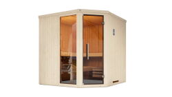 Weka 68mm Elementsauna VARBERG 3 TREND Glastür und Fenster mit BioS-Ofen