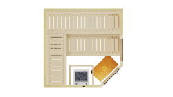 Weka 68mm Elementsauna VARBERG 3 TREND Glastür und Fenster mit BioS-Ofen
