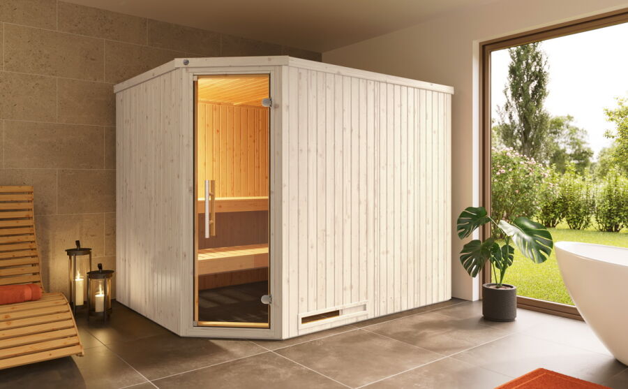 Weka 68mm Elementsauna VARBERG 4 TREND in verschiedenen Varianten