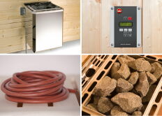Weka 68mm Elementsauna VARBERG 4 TREND Glastür mit BioS-Ofen