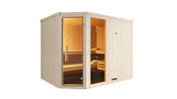 Weka 68mm Elementsauna VARBERG 4 TREND Glastür und Fenster ohne Ofen