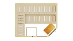 Weka 68mm Elementsauna VARBERG 4 TREND Glastür und Fenster ohne Ofen
