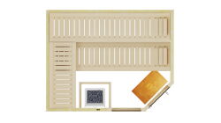 Weka 68mm Elementsauna VARBERG 4 TREND Glastür und Fenster mit OS-Ofen