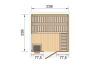 Weka 45mm Saunahaus KUOPIO natur mit bodentiefem Fenster und mit BioS-Ofen