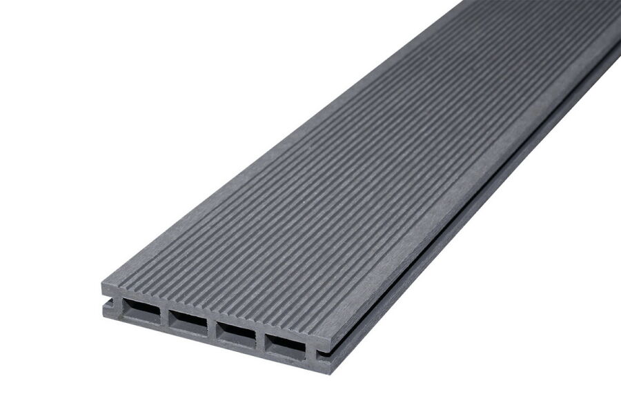 WPC Topgarden Terrassendiele 24x140x5000mm Kombiprofil grau, einseitig geriffelt/einseitig gebürstet