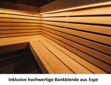 Saunasell Saunafass ROUND CUBE DOUBLE EXCLUSIVE 301x240 cm SPARSET mit HUUM HIVE OFEN, Thermo-Holz