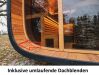 Saunasell Saunafass ROUND CUBE DOUBLE EXCLUSIVE 301x240 cm SPARSET mit HUUM HIVE OFEN, Thermo-Holz