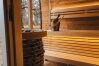 Saunasell Saunafass ROUND CUBE DOUBLE EXCLUSIVE 301x240 cm SPARSET mit HUUM HIVE OFEN, Thermo-Holz