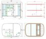 Saunasell Saunafass ROUND CUBE DOUBLE EXCLUSIVE 301x240 cm SPARSET mit HUUM HIVE OFEN, Thermo-Holz
