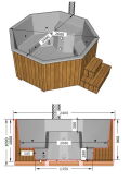 Hot Tub DeLux 8-Eck Badebottich in verschiedenen Varianten