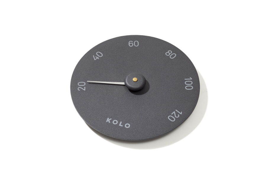 KOLO 1 Sauna Thermometer Saunazubehör schwarz ALU Pulverbeschichtet
