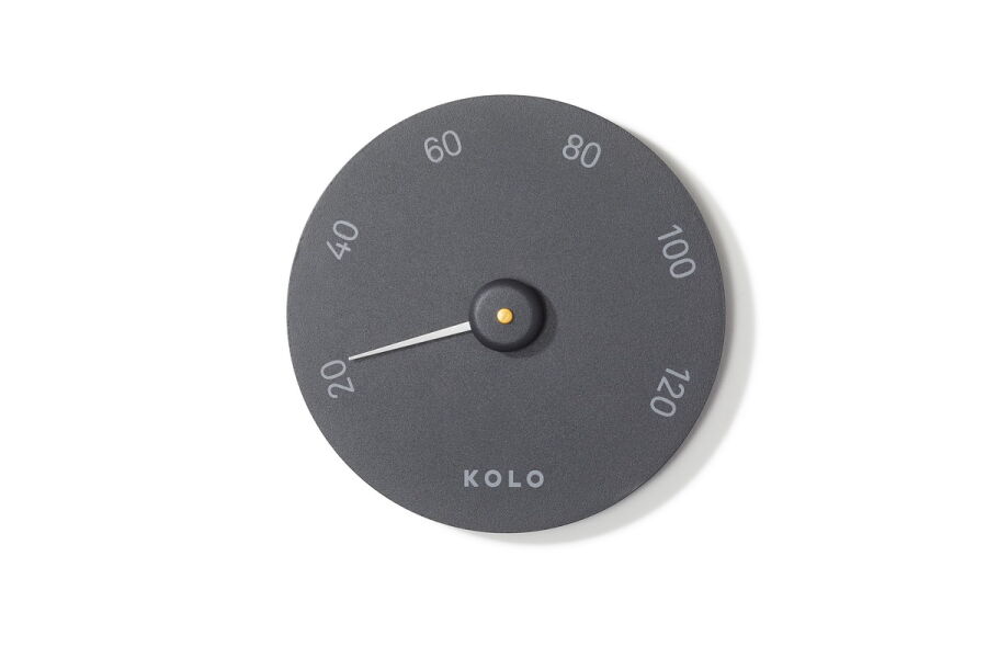 KOLO 1 Sauna Thermometer Saunazubehör schwarz ALU Pulverbeschichtet