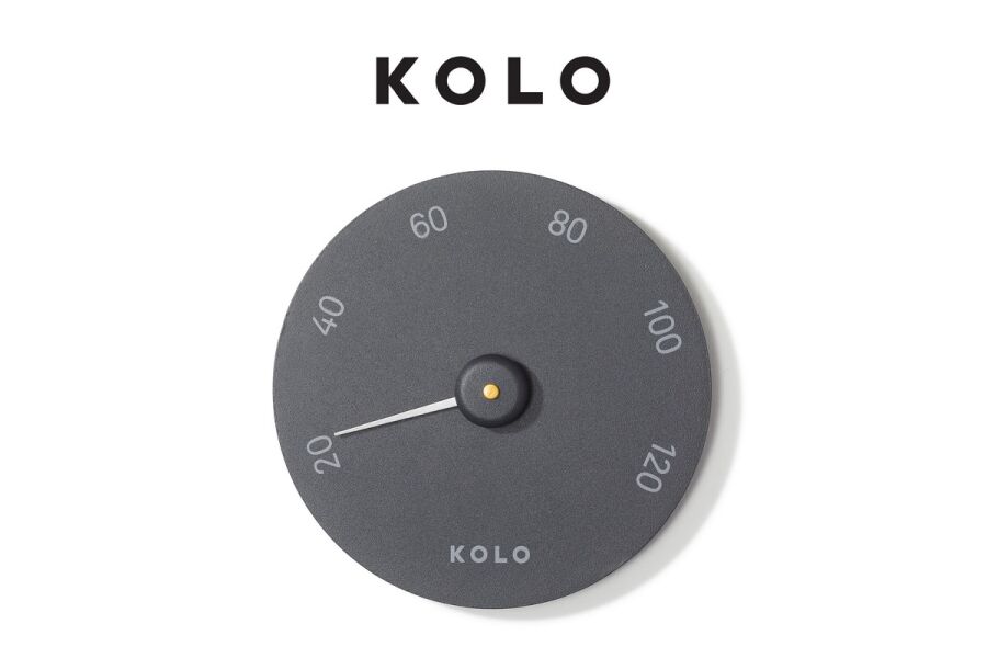 KOLO 1 Sauna Thermometer Saunazubehör schwarz ALU Pulverbeschichtet