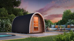 Saunahaus Saunafass POD Modell Fichte-Thermo 400 x 230 cm...