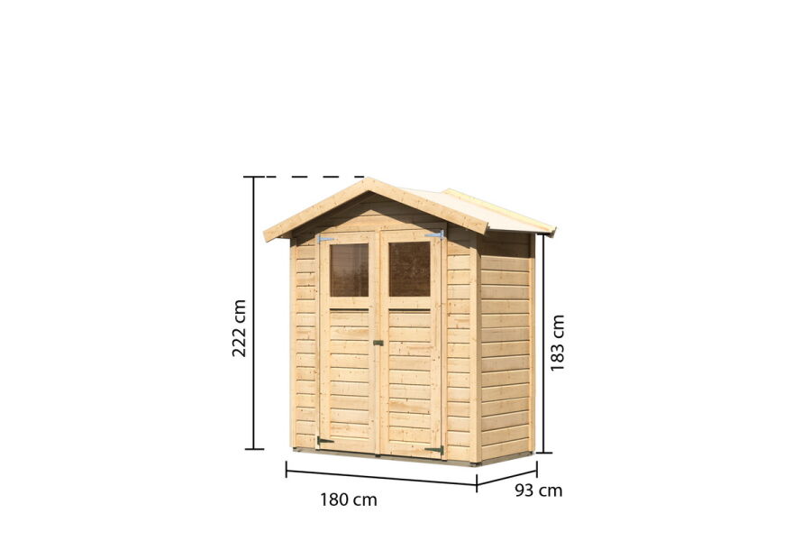 Karibu Gartenhaus DAHME 0 naturbelassen 14mm Wändstärke
