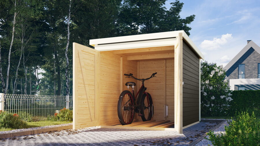 Karibu Fahrradgarage 3 terragrau 19 mm