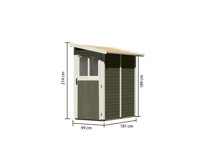 Karibu Gartenhaus GÖRLITZ terragrau19mm Wandstärke