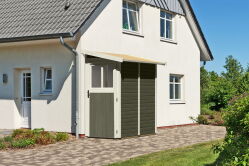 Karibu Gartenhaus GÖRLITZ terragrau19mm Wandstärke