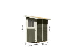 Karibu Gartenhaus GÖRLITZ terragrau19mm Wandstärke