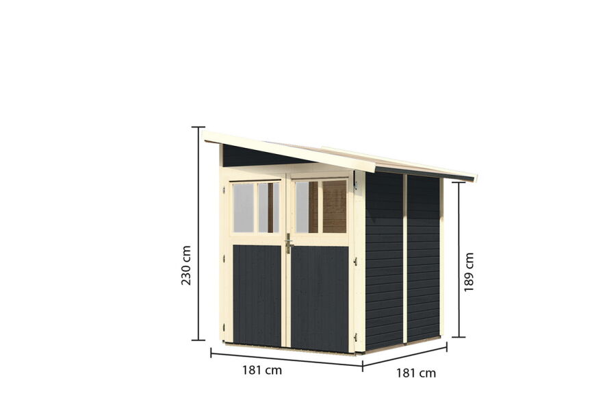 Karibu Gartenhaus WANDLITZ 2 anthrazitgrau