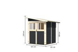 Karibu Gartenhaus WANDLITZ 2 anthrazitgrau