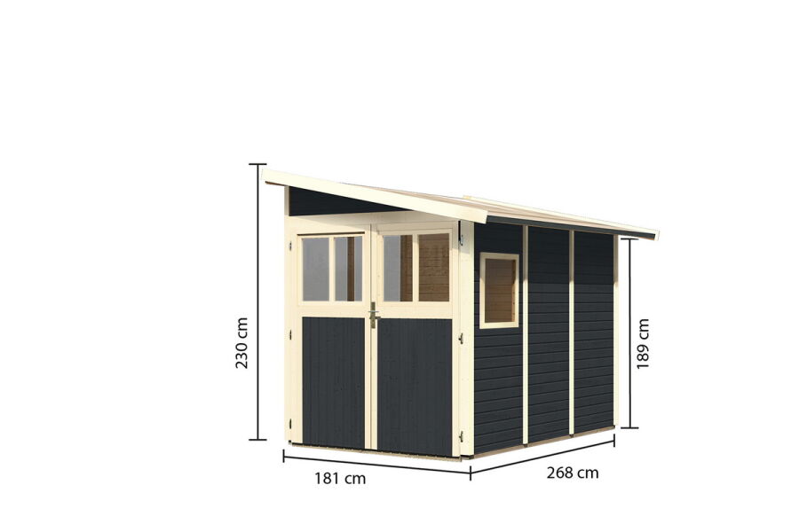 Karibu Gartenhaus WANDLITZ 3 anthrazitgrau