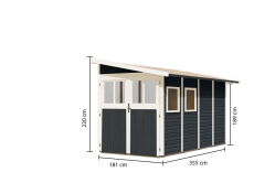 Karibu Gartenhaus WANDLITZ 4 anthrazitgrau