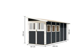 Karibu Gartenhaus WANDLITZ 5  anthrazitgrau