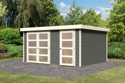 Karibu Gartenhaus MÜHLENTRUP 3 terragrau 404 x 332 cm
