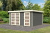 Karibu Gartenhaus MÜHLENTRUP 3 terragrau 404 x 332 cm