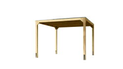 Karibu Pavillon CUBUS 320 x 320 cm Leimholz unbehandelt