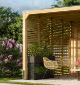 Karibu Pavillon CUBUS Lamellenwand 295 x 225