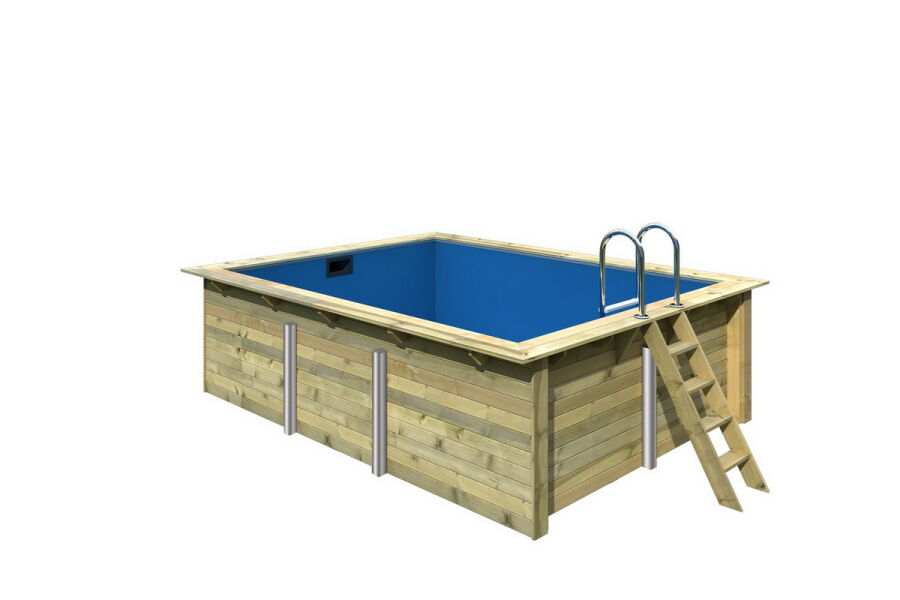 Karibu 44mm Rechteck Pool Modell Größe 2 Im Sparset mit Filterpaket klein