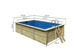 Karibu 44mm Rechteck Pool Modell Größe 3 Im Sparset mit Filterpaket klein