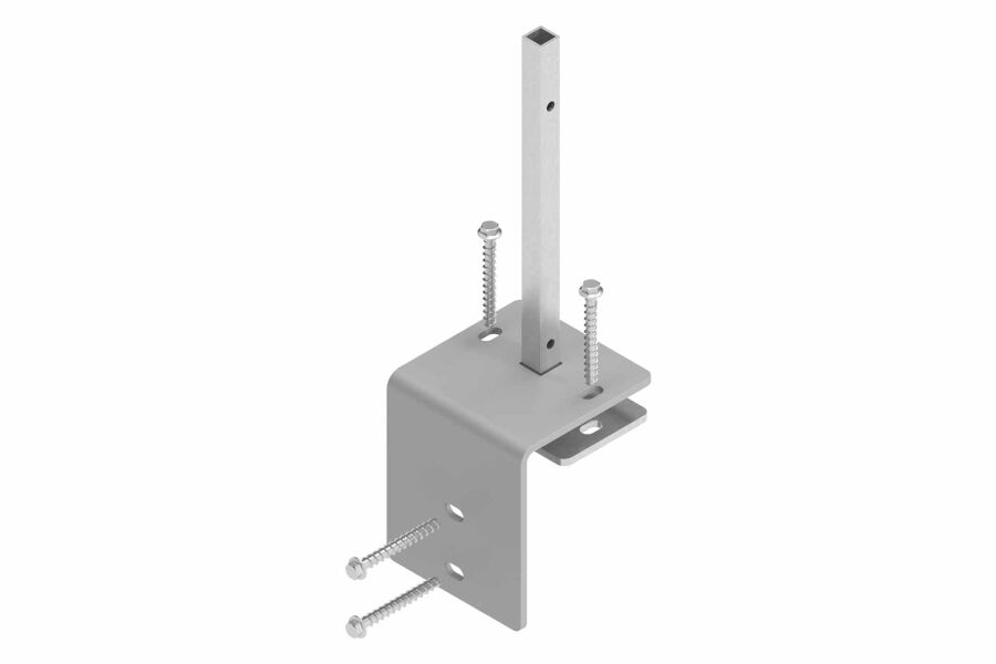 EASY-FENCE Pfostenträger mit Maueradapter, silber, 17x17x20cm