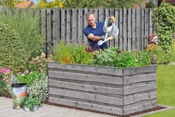 NATURA Hochbeet XL, grau, 90x180x80cm