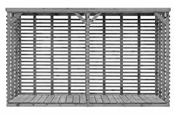 Kaminholzregal GIGA, grau, 363x116x212cm