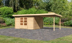 Karibu Gartenhaus BASTRUP 7 naturbelassen inkl. 300cm...