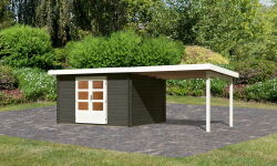 Karibu Gartenhaus BASTRUP 7 terragrau inkl. 300cm...