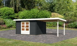 Karibu Gartenhaus BASTRUP 7 anthrazitgrau inkl. 300cm...