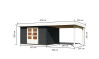 Karibu Gartenhaus BASTRUP 7 anthrazitgrau inkl. 300cm Schleppdach