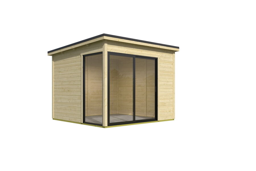Gartenhaus MARA 1, 296 x 296 cm, 28mm Wandbohlen, verschiedene Varianten, Alufenster und -türen